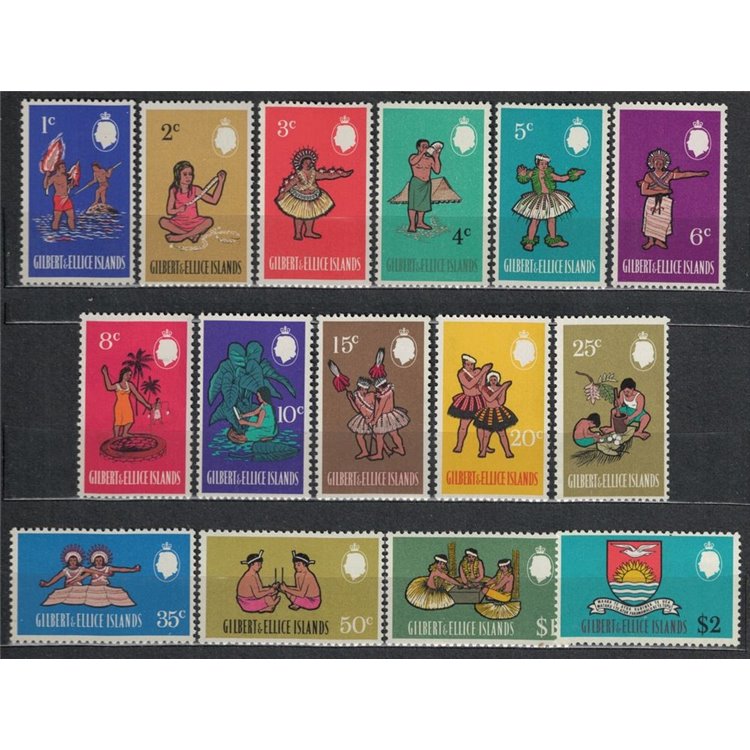 GILBERT & ELLICE ISLANDS 1968 Ordinari, folclore - Definitives, folklore 15 v