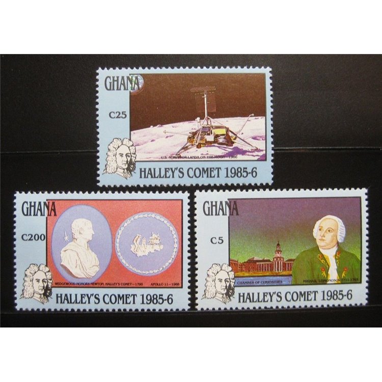 GHANA 1987 Cometa di Halley - Halleys comet 3v MNH**