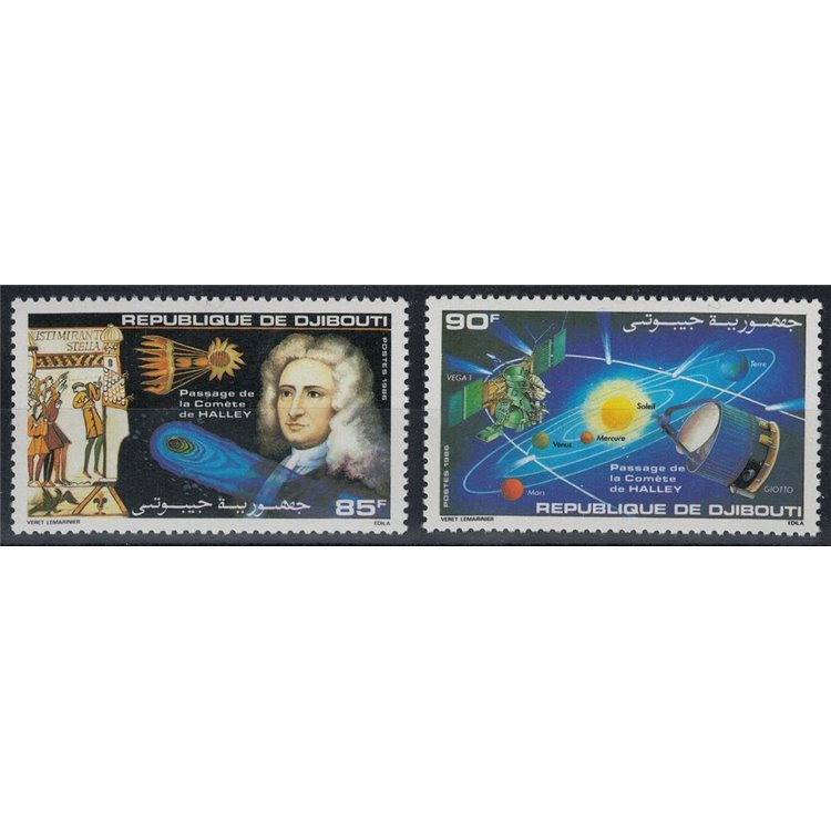 DJIBOUTI 1986 Halley's Comet 2v MNH**