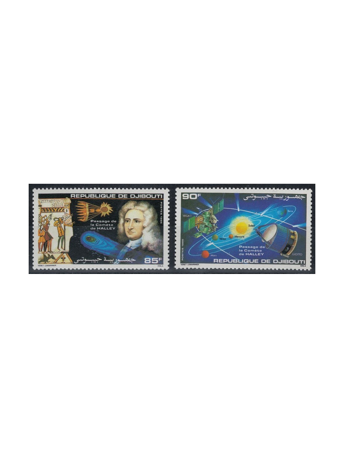 GIBUTI 1986 Cometa di Halley 2v MNH**
