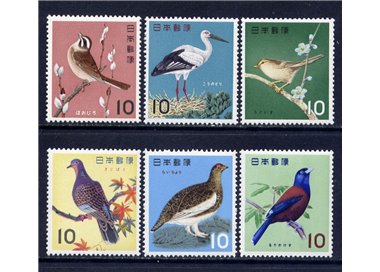 JAPAN 1963-64 Protected Birds 6v MNH**