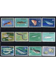 JAPAN 1966-67 Fish and shellfish 12v MNH**