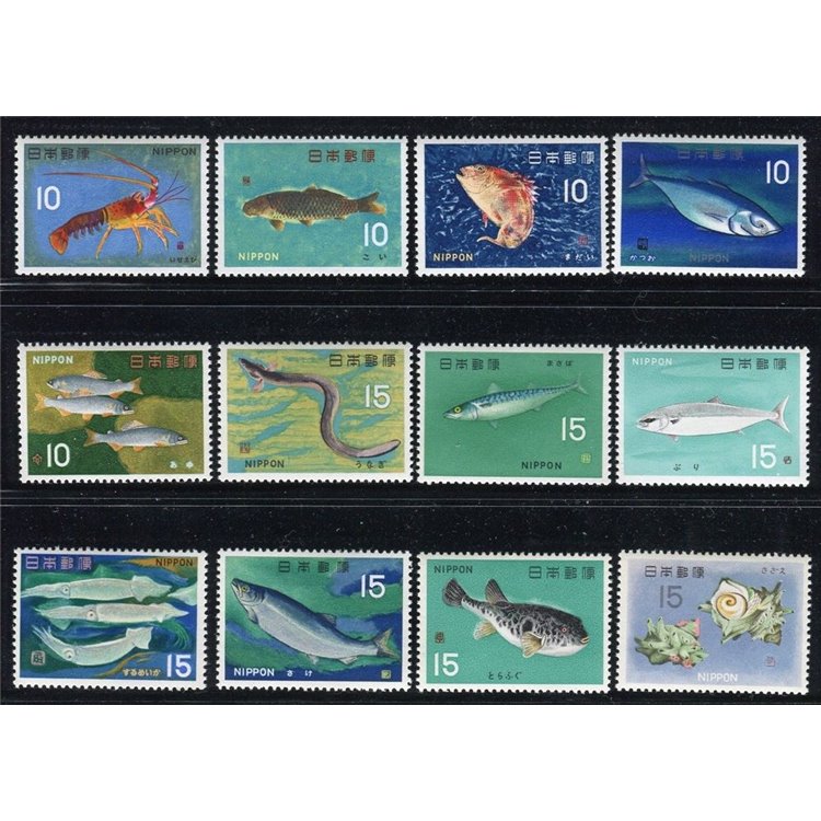 JAPAN 1966-67 Fish and shellfish 12v MNH**