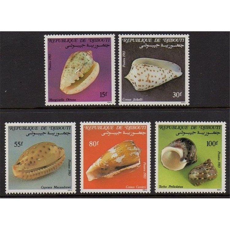 DJIBOUTI 1983 Marine fauna, shells 5v MNH**