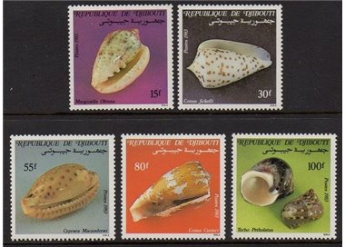 DJIBOUTI 1983 Marine fauna, shells 5v MNH**