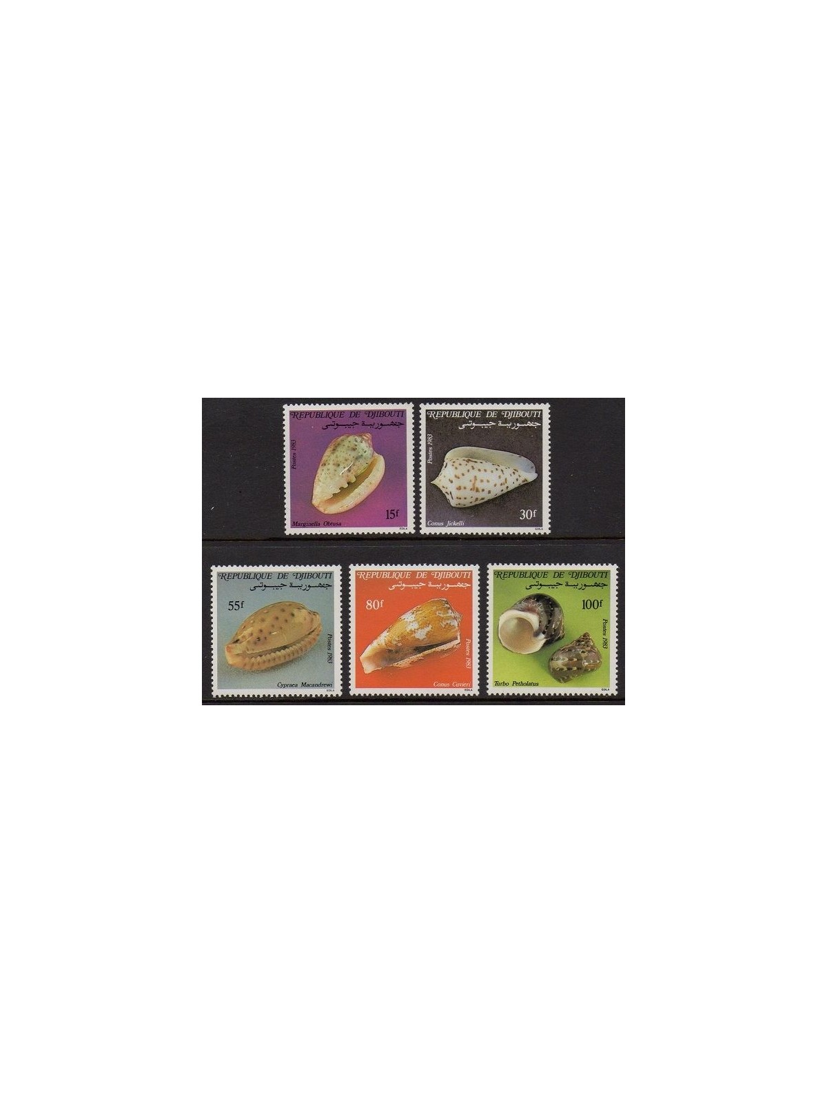 DJIBOUTI 1983 Marine fauna, shells 5v MNH**