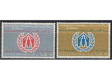 GIORDANIA 1960 Anno mondiale del rifugiato 2v MNH**