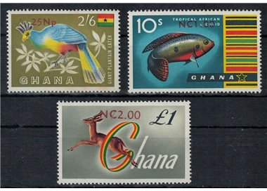 GHANA 1967 Ordinary series (overprinted) 3v MNH**