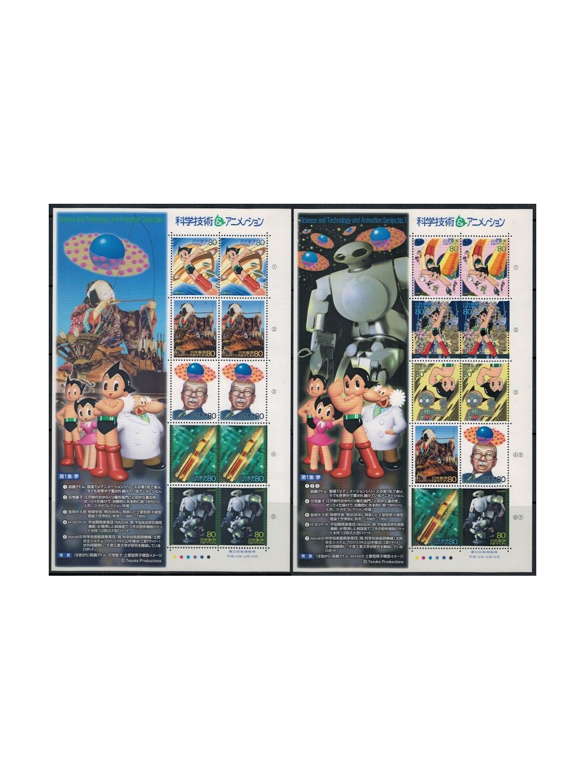 JAPAN 2003 Science and Technology, Animated Film (I) 20v MNH**