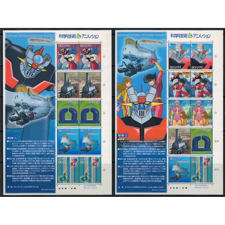 GIAPPONE 2004 Scienza e Tecnologia, Film d'Animazione (V) 20v MNH**