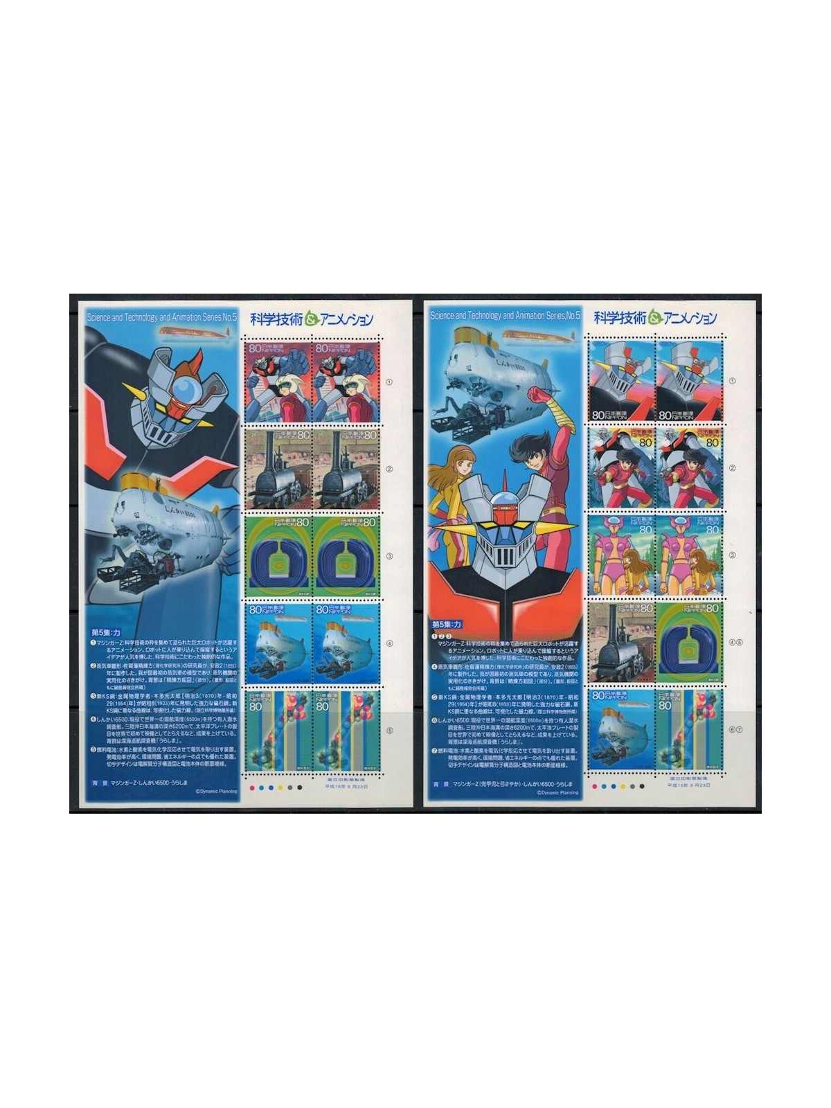JAPAN 2004 Science and Technology, Animated Film (V) 20v MNH**