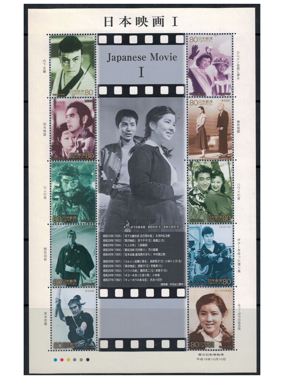 JAPAN 2006 Japanese Cinema (I) 10v MNH**