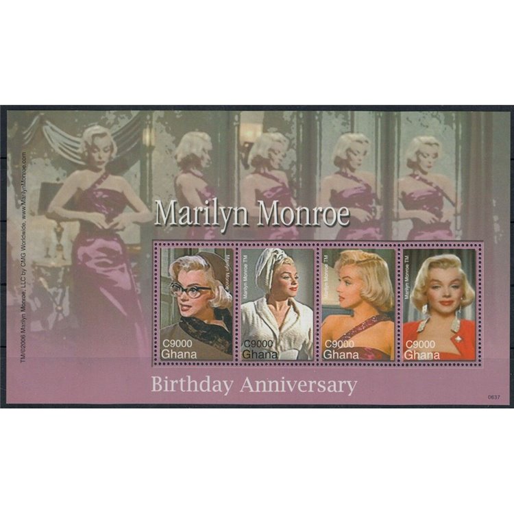 GHANA 2006 Marilyn Monroe 4v MNH**