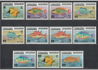 JORDAN 1974 Marine fauna, fish 11v MNH**