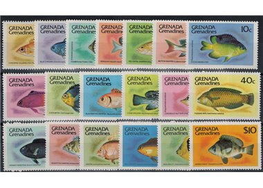 GRENADA GRENADINES 1980 Ordinary series, fish 19v MNH**