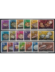 GRENADINES OF ST. VINCENT 1974/76 Ordinari, conchiglie - Definitives, shells 19 v