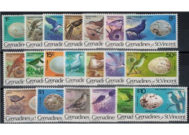 GRENADINES OF ST. VINCENT 1978 Ordinari, uccelli - Birds 20 v (with year 1978)