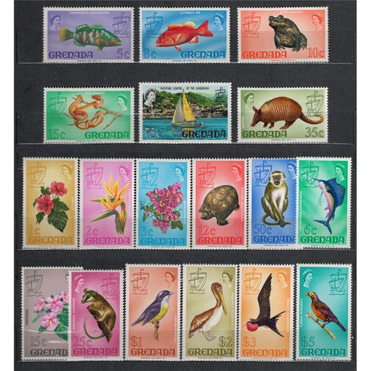 GRENADA 1969-71 Serie ordinaria 18v MNH**