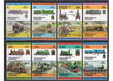 GRENADINES OF ST. VINCENT 1984 Locomotives, trains 16v MNH**