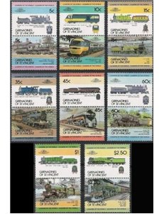 GRENADINES OF ST. VINCENT 1984 Trains, Locomotives 16v MNH**