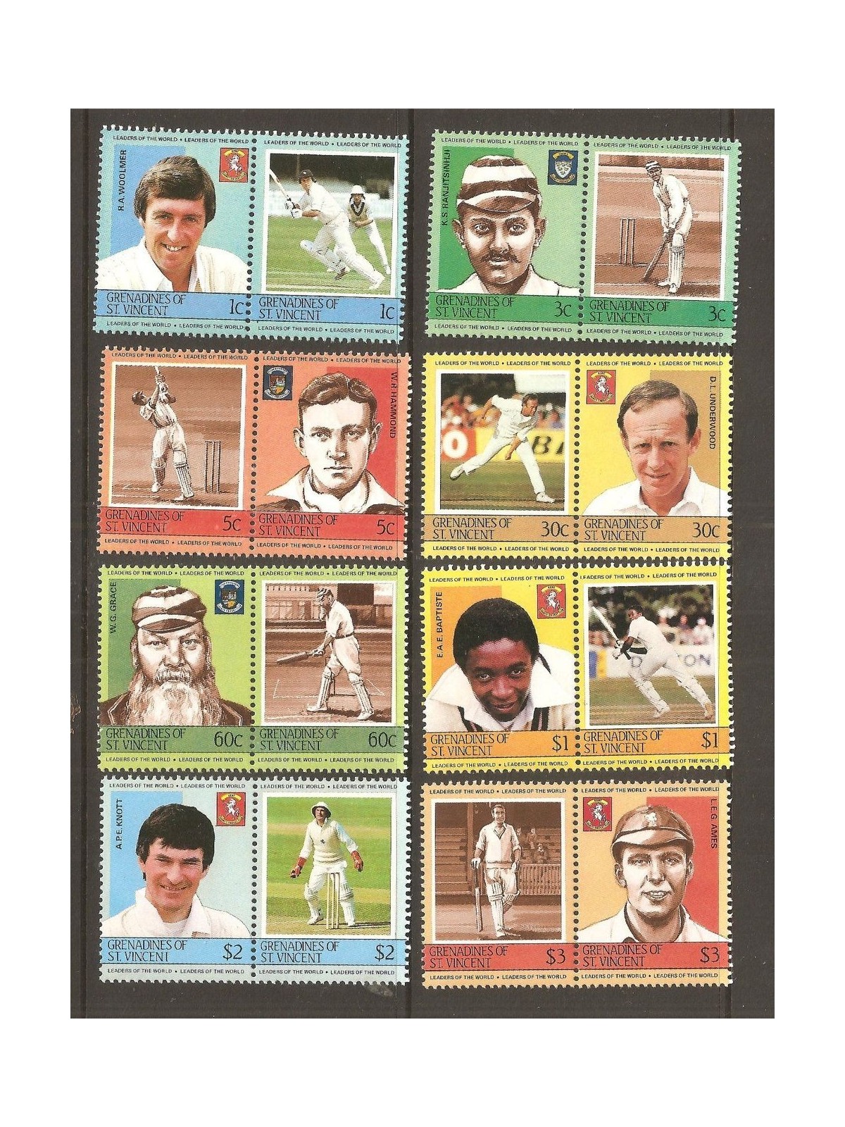 GRENADINES OF ST. VINCENT 1984 Cricket 8x2v MNH**