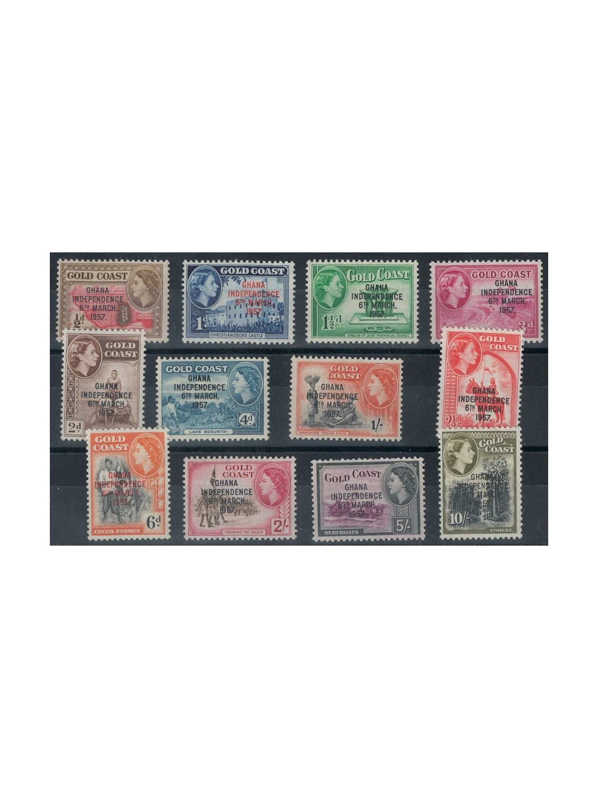 GOLD COAST 1957 Serie ordinaria 12v MNH**