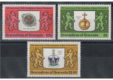 GRENADA GRENADINES 1978 Silver Jubilee 3v MNH**