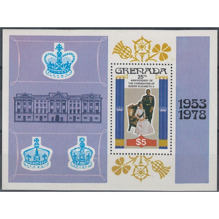 GRENADA 1978 Silver Jubilee BF MNH**