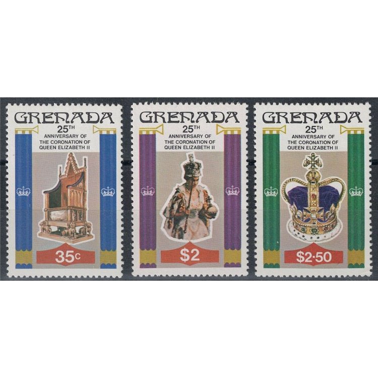 GRENADA 1978 Silver Jubilee 3v MNH**