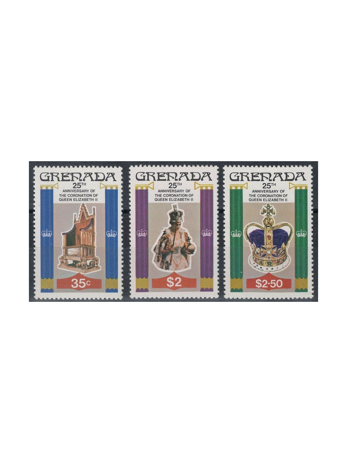 GRENADA 1978 Silver Jubilee 3v MNH**