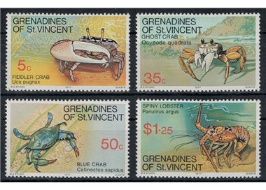 GRENADINES OF ST. VINCENT 1977 Fauna marina, crostacei 4v MNH**