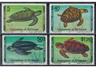 GRENADINES OF ST. VINCENT 1978 Water Turtles 4v MNH**