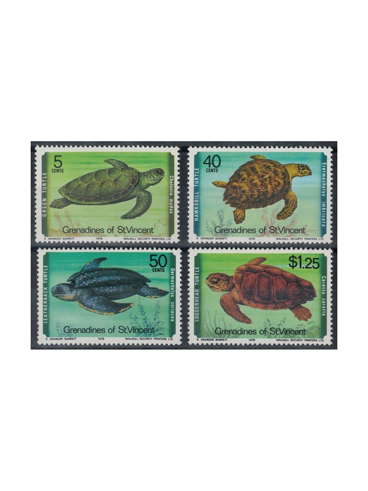 GRENADINES OF ST. VINCENT 1978 Water Turtles 4v MNH**