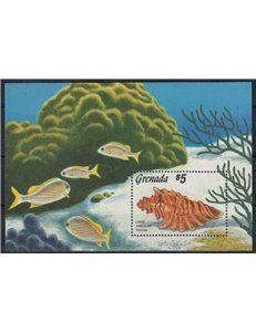GRENADA 1986 Marine fauna, shells s/s MNH**