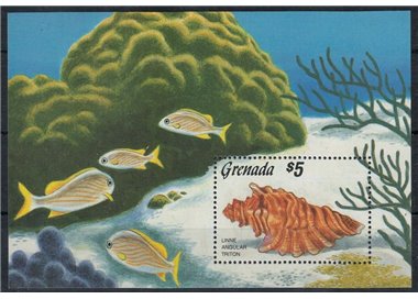 GRENADA 1986 Marine fauna, shells s/s MNH**