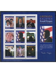 GRENADA 1996 Liberation Anniversary, Reagan 9v MNH**