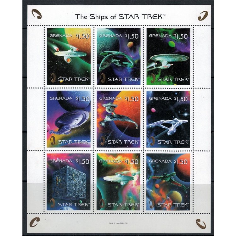 GRENADA 1999 Cinema, Star Trek 9v MNH**