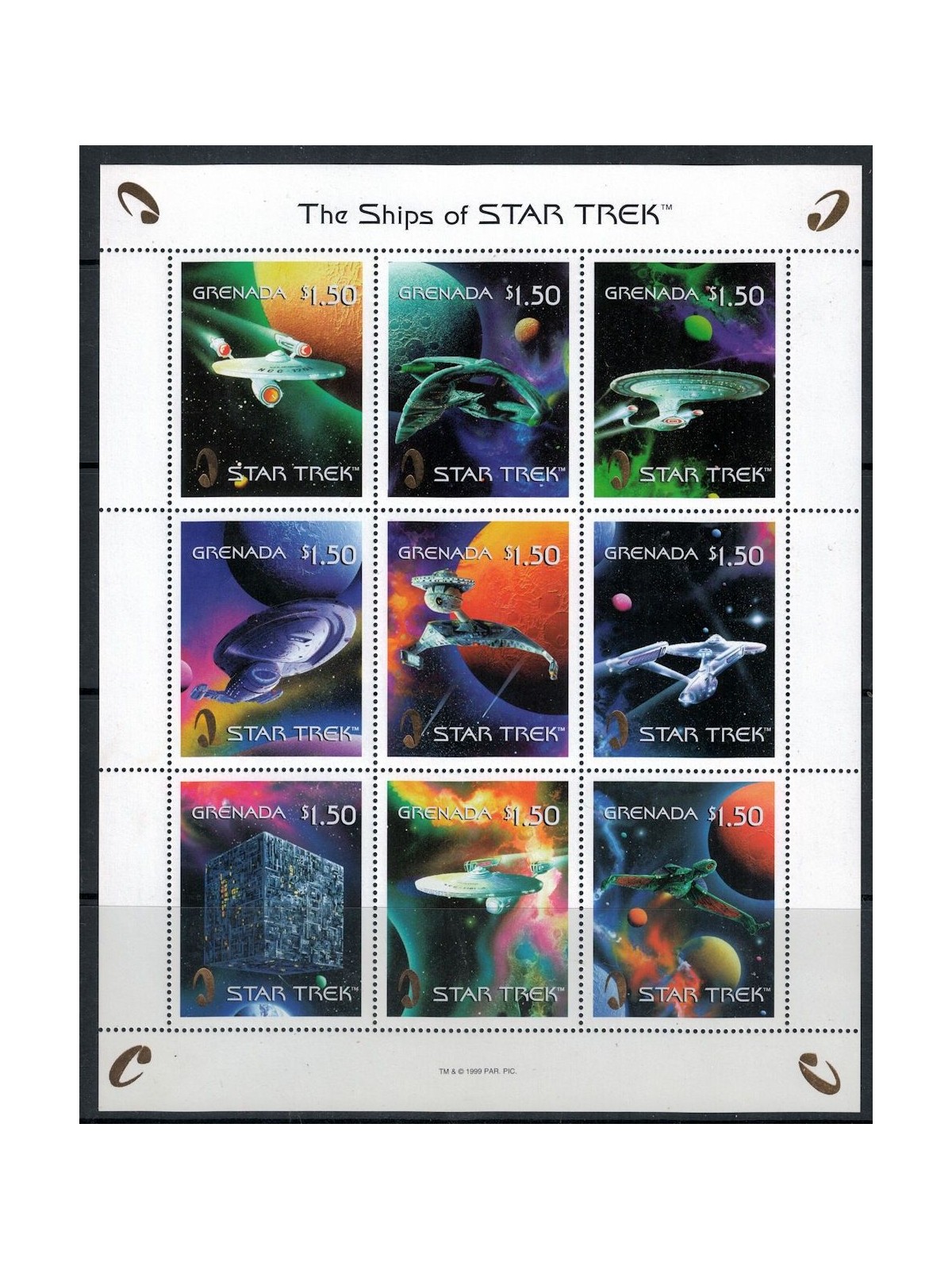 GRENADA 1999 Cinema, Star Trek 9v MNH**