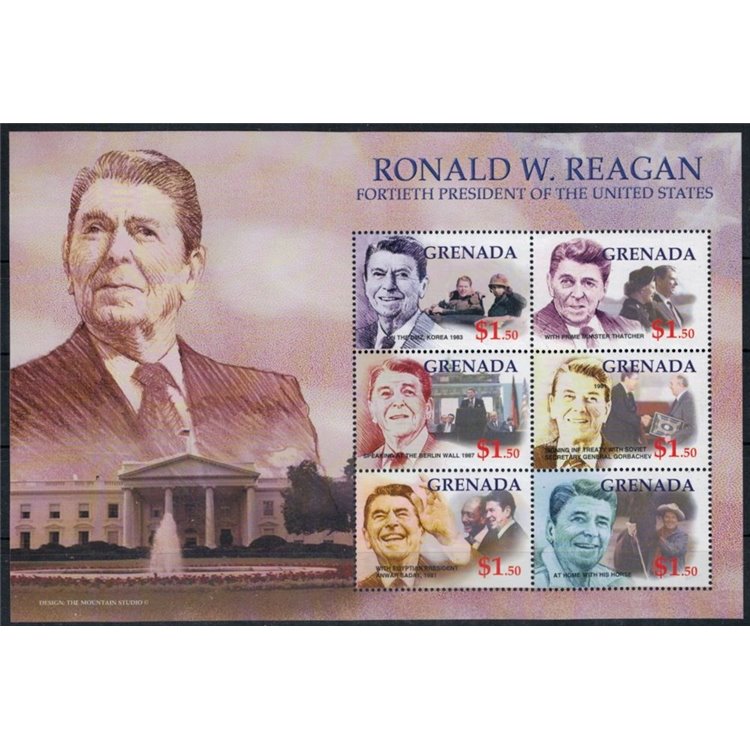 GRENADA 2002 Personalities, Ronald Reagan 6v MNH**