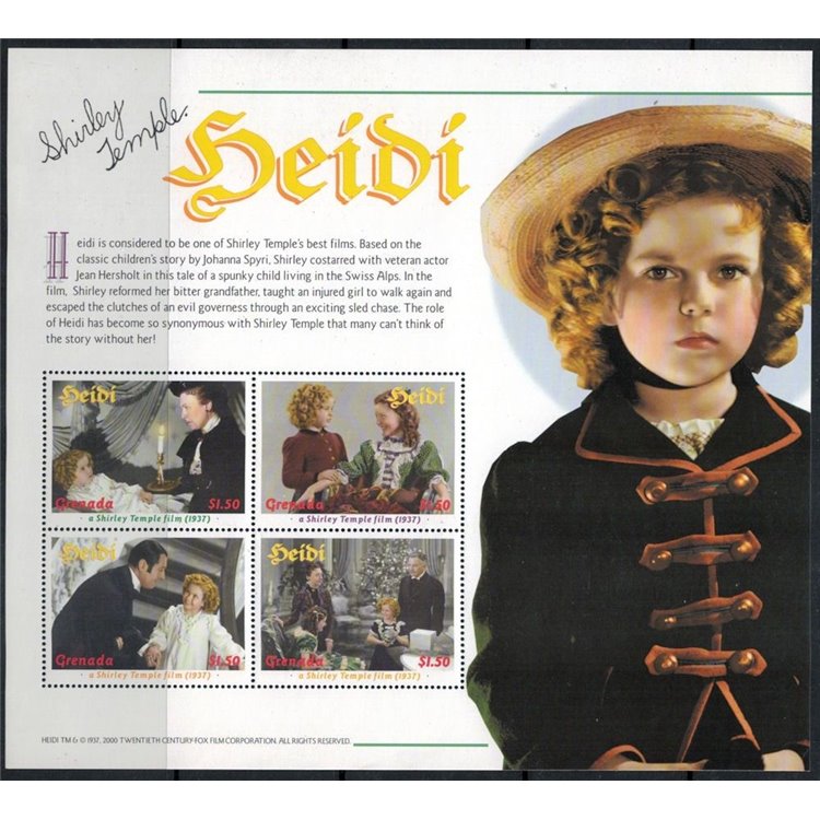 GRENADA 2000 Cinema (Heidi) Shirley Temple (I) 4v MNH**