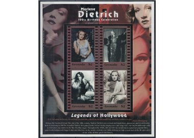 GRENADA 2001 Marlene Dietrich 4v MNH**