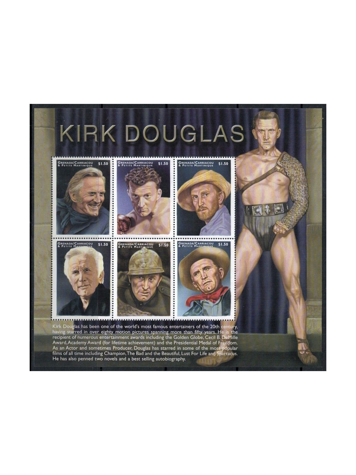 GRENADA GRENADINES 1999 Kirk Douglas 6v MNH**