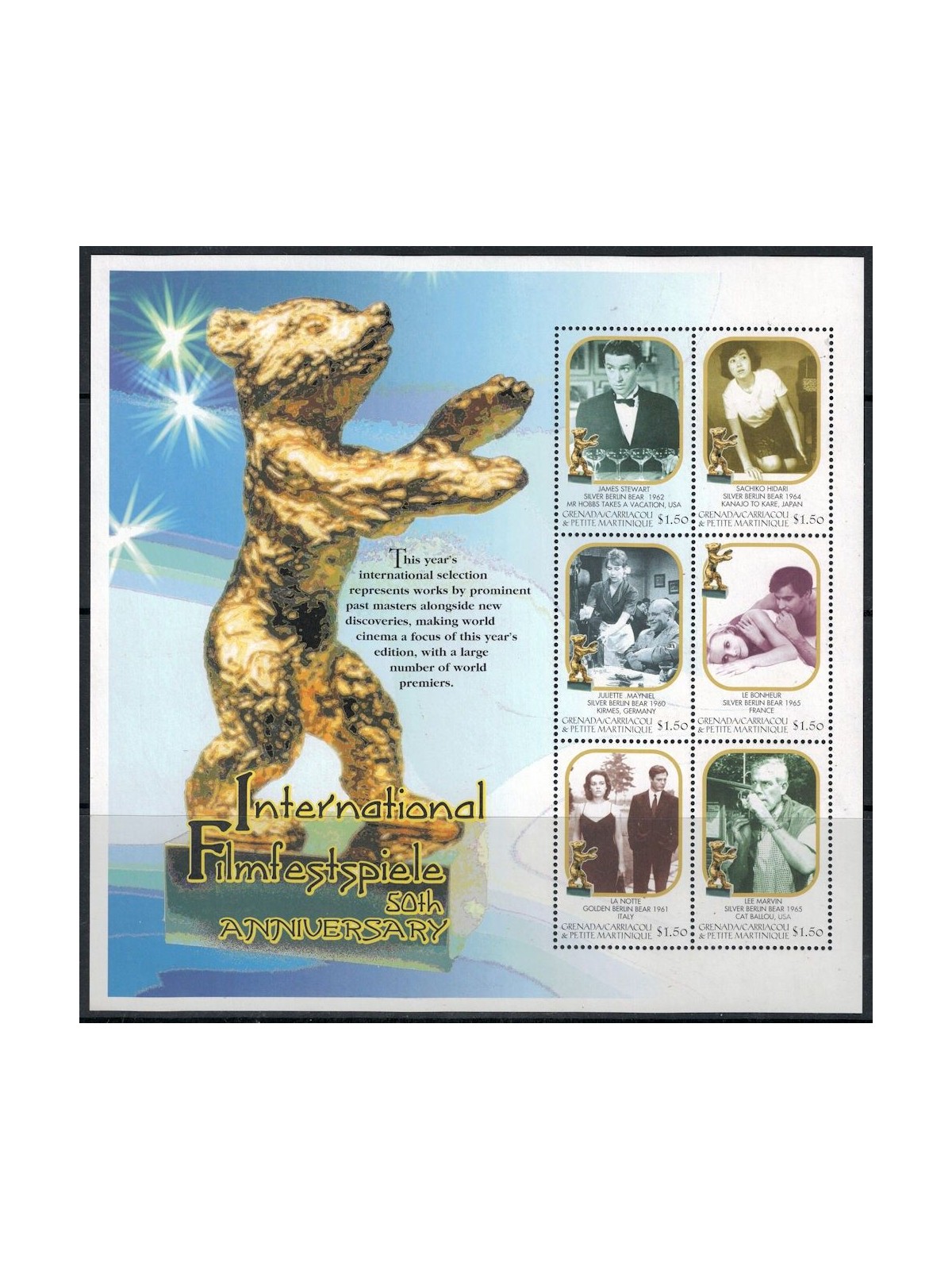 GRENADA GRENADINES 2000 Festival Internazionale del Film 6v MNH**