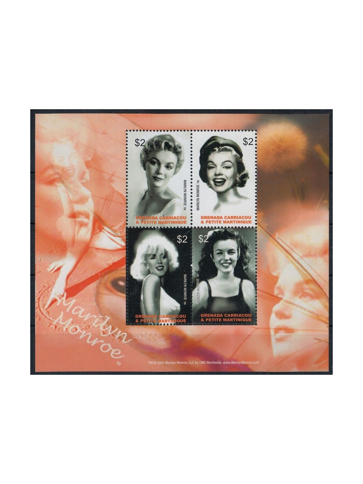 GRENADA GRENADINES 2004 Marilyn Monroe (I) 4v MNH**