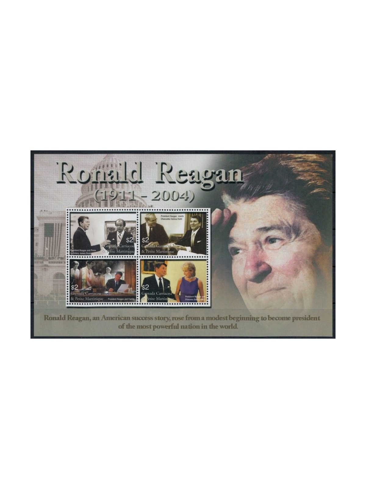 GRENADA GRENADINES 2004 Ronald Reagan 4v MNH**