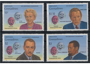 GRENADA GRENADINES 1989 William Shakespeare 4v MNH**