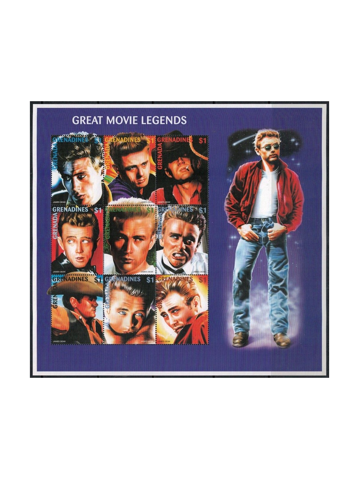 GRENADA GRENADINES 1997 Homage to James Dean 9v MNH**