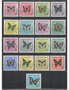 GUINEA 1963 Fauna, farfalle 17v MNH**