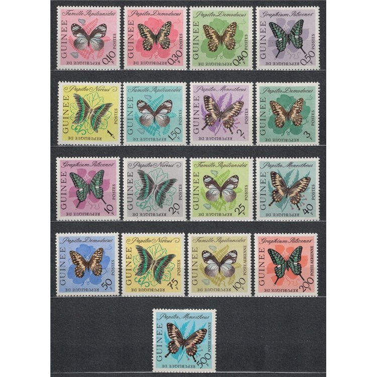 GUINEA 1963 Fauna, butterflies 17v MNH**