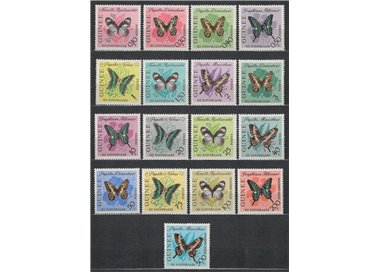 GUINEA 1963 Fauna, farfalle 17v MNH**